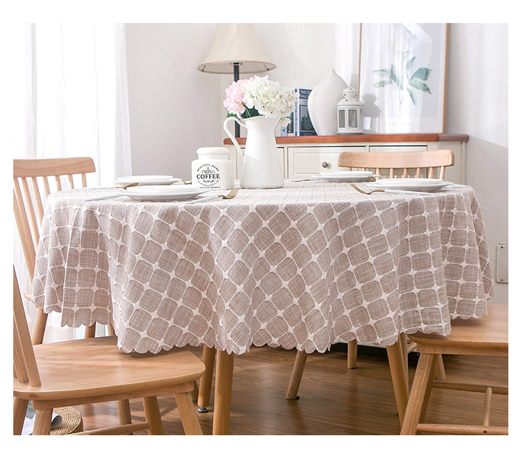 Nordic nhà đơn giản kẻ sọc bông khăn trải bàn vải lớn bàn tròn người Mỹ gốc Nhật vòng khăn trải bàn khăn trải bàn bàn cà phê - Khăn trải bàn khăn trải bàn học caro