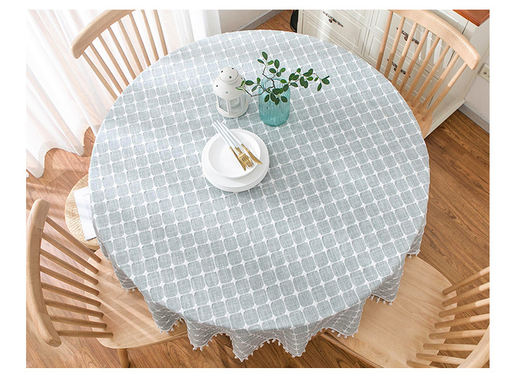 Nordic nhà đơn giản kẻ sọc bông khăn trải bàn vải lớn bàn tròn người Mỹ gốc Nhật vòng khăn trải bàn khăn trải bàn bàn cà phê - Khăn trải bàn khăn trải bàn học caro