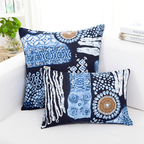 Retro national windy Chinese green flower hug with pillow sofa cushions with core Southeast Asian retro cotton linen leaning bag back cover