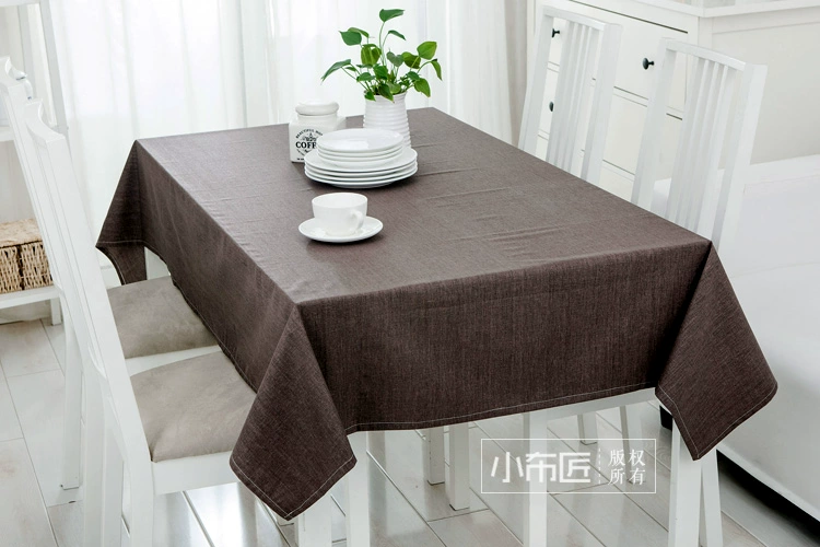 Đơn giản không thấm nước khăn trải bàn cotton và linen màu rắn bàn hội nghị vải bàn cà phê bảng vải che Bắc Âu tủ TV ins phong cách Nhật Bản