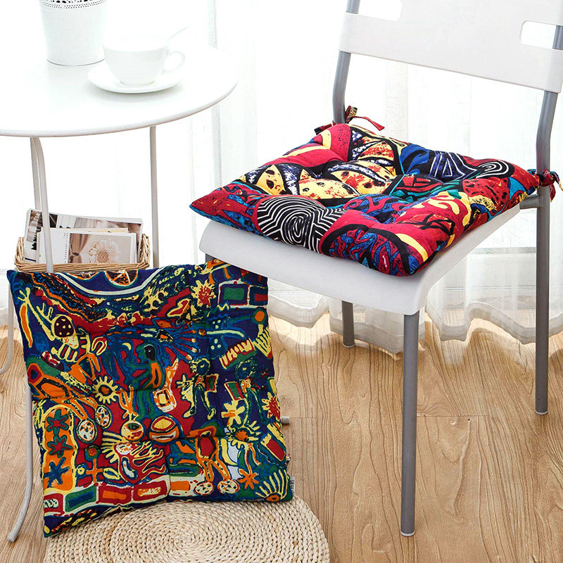 Southeast Asian exotic ethnic style Chinese style thickened cushion cotton linen winter car office dining table computer chair cushion