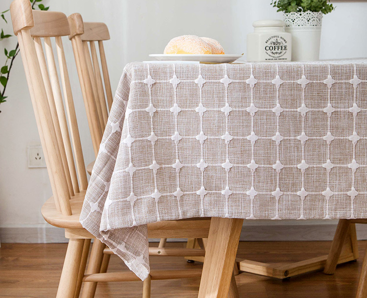 Khăn trải bàn đơn giản kiểu Nhật và cotton kẻ sọc khăn trải bàn nhỏ tươi bàn vải bàn cà phê bàn ​​che bàn vải bàn Bắc Âu dài vuông khăn trải bàn kính