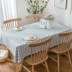 Khăn trải bàn đơn giản kiểu Nhật và cotton kẻ sọc khăn trải bàn nhỏ tươi bàn vải bàn cà phê bàn ​​che bàn vải bàn Bắc Âu dài vuông Khăn trải bàn