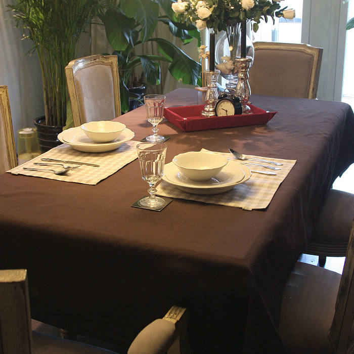 Nordic Minimalist Coffee Color Table Cloth Pure Color Table Cloth Hotel Office Meeting Desk Tea Table Cloth Art European Style