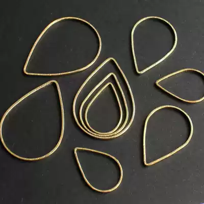 Brass blank 9*13 12*16 14 * 22mm pure copper hollow water drop pendant pendant DIY jewelry accessories