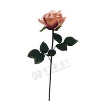 Spot simulation gold velvet single curled rose fake flower porch living room dining room vase placed Art flower arrangement