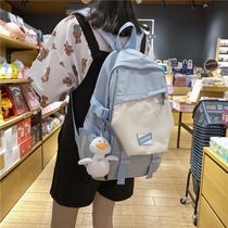 ins high color matching school bag female Korean version of Harajuku wind high school students backpack hipster junior high school backpack