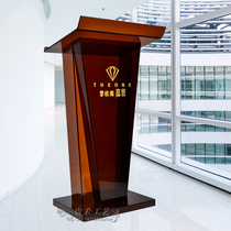 New product custom brown podium White welcome desk Acrylic podium Crystal reception desk Conference desk