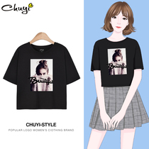 Short sleeve t-shirt women loose 2021 new summer cotton T-shirt Joker ins tide half sleeve navel high waist short top