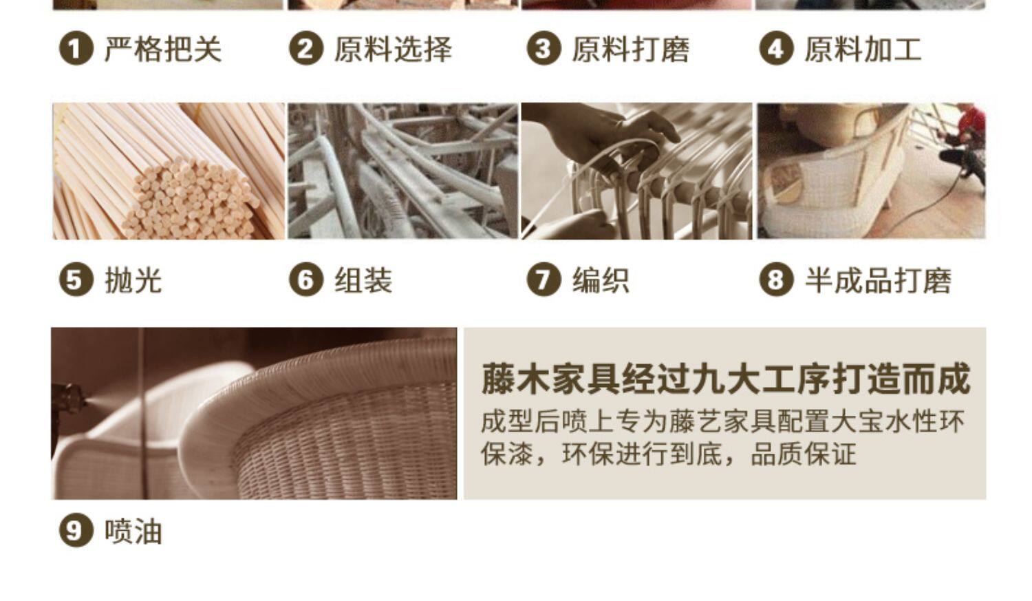 ширма 印尼真藤实木折叠屏风橡木现代简约藤编隔断北欧家用客厅移动折屏 Vines Princess