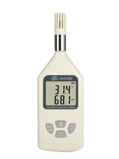 Biaozhi GM1360 Digitalanzeige, integriertes Temperatur- und Feuchtigkeitsmessgerät, hochpräzises Messgerät für Gewächshausumgebungstemperatur und -feuchtigkeit in Industriequalität