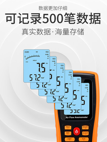 Biaozhi Split-Type Anemometer Wind Speed and Temperature Meter Digital Display Anemometer Wind Speed Measuring Instrument