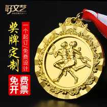 Medals Customized Marathon Games Medals Customized Metal Medals Lotted Gold Silver and Bronze Running Medals