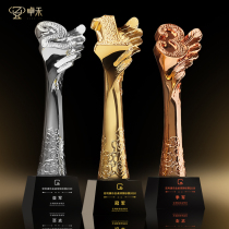 Zhuohe Metal Trophy Customized Creative Gold Silver and Copper Enterprise Competition 123 Awards High-end Souvenirs