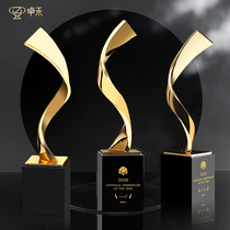 Zhuohe Metal Trophy Customized Creative Ribbon Xinxin Up Designer Advertising Design Competition won prizes