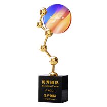 Zhuohe Star Champion Crystal Trophy Customized Creative High-end Team Competition Engraved Metal Customized Medal