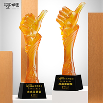 Zhuo He Thumb Trophy Customized Creative Enterprise Monthly Annual Quarterly Sales Champion Excellent Employee Award