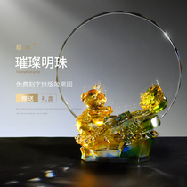 √ Zhuohe Liuli Crystal Trophy Customized Creative lettering Medal Customized Enterprise Annual Meeting Honor Pig Year Souvenir