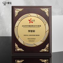 Zhuohe wooden medals customized creative design wooden support retired retirement personal contribution donation Commemorative Medal Plate