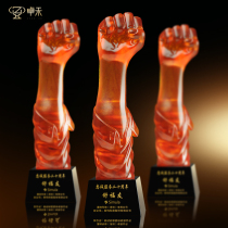 Zhuohe high-grade glass trophy customized custom creative enterprise outstanding employee annual contribution trophy Commemorative Prize