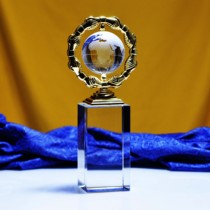 Metal trophy customization strong joint crystal trophy cooperation win-win school enterprise competition trophy