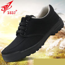 3537 military training Jiefang shoes mens construction site wear-resistant shoes outdoor hiking shoes non-slip breathable canvas rubber shoes