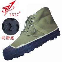 3537 military training shoes Jiefang shoes high military fans rubber shoes non-slip wear-resistant labor protection shoes Breathable High waist deodorant canvas shoes