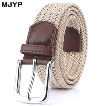 Fashion Needle Buckle Canvas Elastic Weave Leather Strap Male Tightness 100 Hitch Young Student Military Training Casual Womens Pants Belt