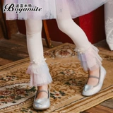 Летние леггинсы, детские белые осенние тонкие штаны для девочек, в западном стиле