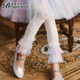 Летние леггинсы, детские белые осенние тонкие штаны для девочек, в западном стиле