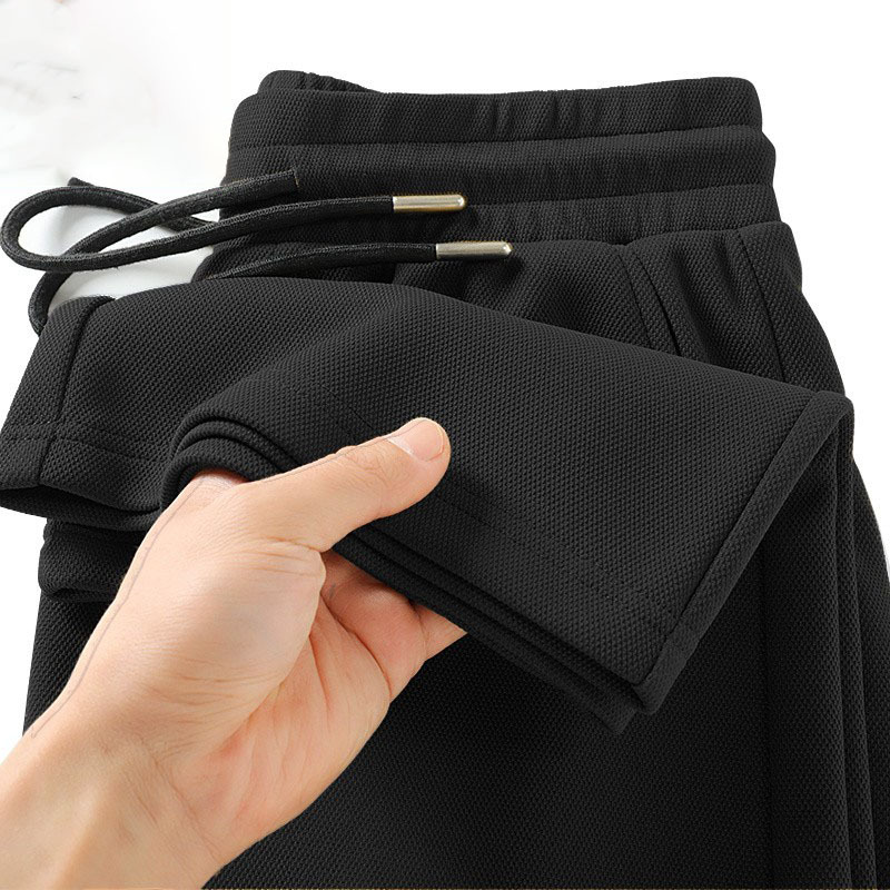 320g Heavyweight Pique Cotton Pants for Men, Spring and Autumn Style, Straight-Leg Casual Pants, New Spring Style, Soft and Drapey Wide-Leg Pants