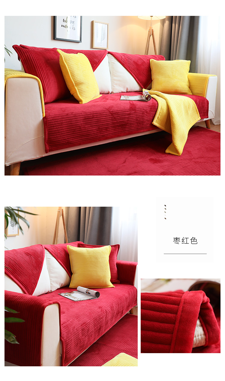 Chín mèo Bắc Âu tinh khiết đồng bằng hiện đại khăn vải mùa đông sang trọng sofa đệm trượt đệm sofa nhung đặt pha lê - Ghế đệm / đệm Sofa mẫu đệm ghế đẹp