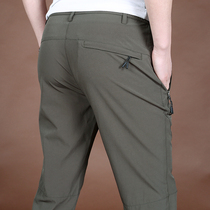 2021 summer mens fashion solid color loose slacks large size stretch outdoor quick-drying pants tide