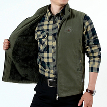 Winter men plus velvet padded loose vest men fashion stand collar outdoor quick-drying warm coat