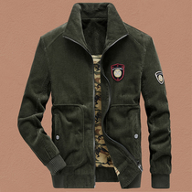 Autumn Mens Fashion Loose Corduroy Jacket Mens Youth Casual Lapel Washed Cotton Jacket