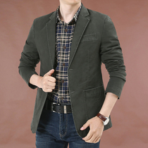 Middle-aged mens casual loose suit jacket jacket autumn multi-bag tooling jacket jacket mens non-iron suit father