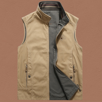 Autumn vest men double-faced cotton tooling loose mens horse clip fashion stand collar mens coat dad