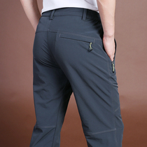Autumn mens outdoor waterproof quick-drying pants mens thick mens pants stretch straight loose casual pants long pants