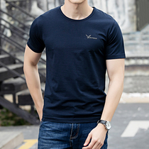 2021 Summer Men Plus Size Loose Short Sleeve T-Shirt Men Solid Color Round Neck Men Half Sleeve T-Shirt Tide