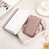 Кошелек, сумка через плечо, универсальная ключница с молнией, картхолдер, бумажник, из натуральной кожи, Южная Корея, популярно в интернете