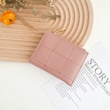 Изысканный бумажник, плетеный небольшой дизайнерский модный брендовый кошелек, из натуральной кожи