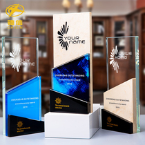 Crystal trophy custom marble medal custom creative color certificate plaque award commemorative authorization plate production