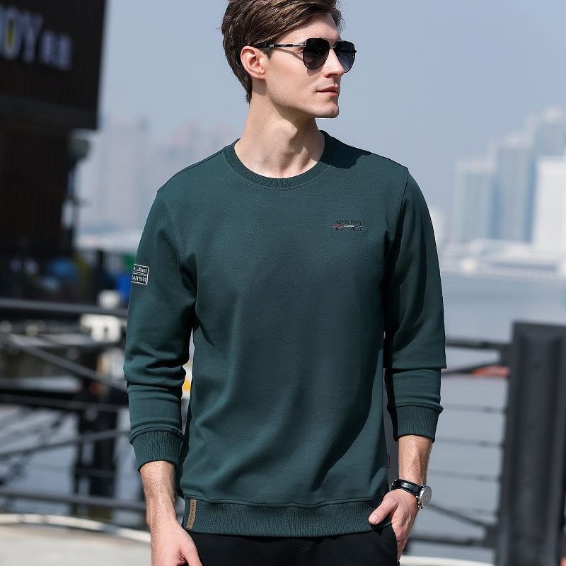 Autumn clothes long sleeves T-shirt male round collar pure cotton inner lap clothes autumn blouses loose casual cover head casual blouse male spring and autumn