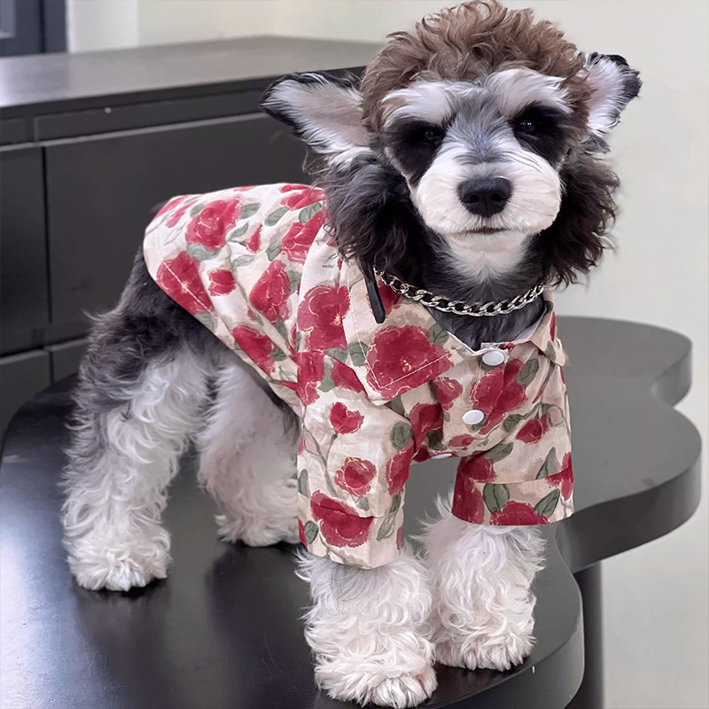 Summer thin small dog resort style short-sleeved shirt