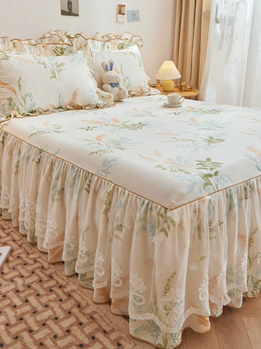 Корейское хлопковое летнее универсальное покрывало, комплект, в корейском стиле, кружевное платье, 3 предмета