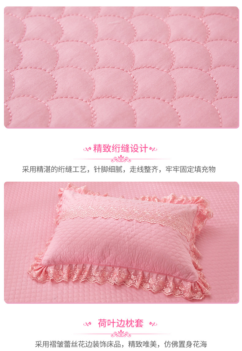 OSullivan phong cách không trang trí bông bông công chúa ren bedspread giường váy cưới bông dày một gia đình bốn mét 1.8m1.5 - Bộ đồ giường bốn mảnh mẫu chăn ga gối đệm đẹp