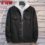 Весенняя джинсовая мужская трендовая однотонная куртка для отдыха, тренд сезона, в корейском стиле, облегающий крой