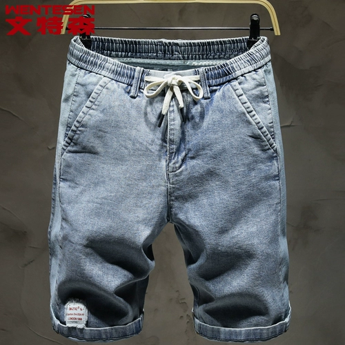 Эластичная джинсовая юбка, мужские корейские шорты, модные штаны, свободный крой, на резинке