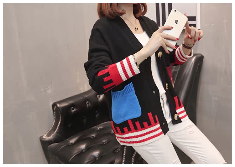 2018 mùa thu mới của Hàn Quốc mẫu động vật nữ dài tay đan áo len cardigan áo khoác dài áo nữ - Cardigan áo len đẹp
