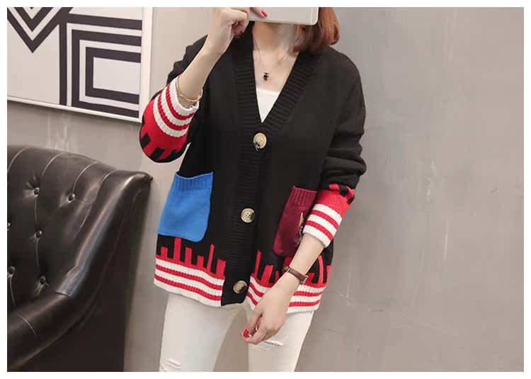2018 mùa thu mới của Hàn Quốc mẫu động vật nữ dài tay đan áo len cardigan áo khoác dài áo nữ - Cardigan áo len đẹp